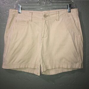 St John Bay striped khaki shorts.